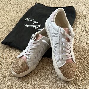 Vintage Havana White and Pink Sneakers with Glittery Toe
